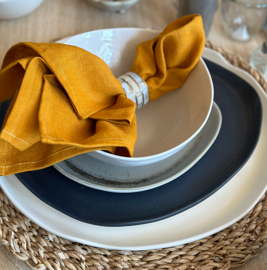 Linen Napkins Peachy Cinnamon / Set of 2