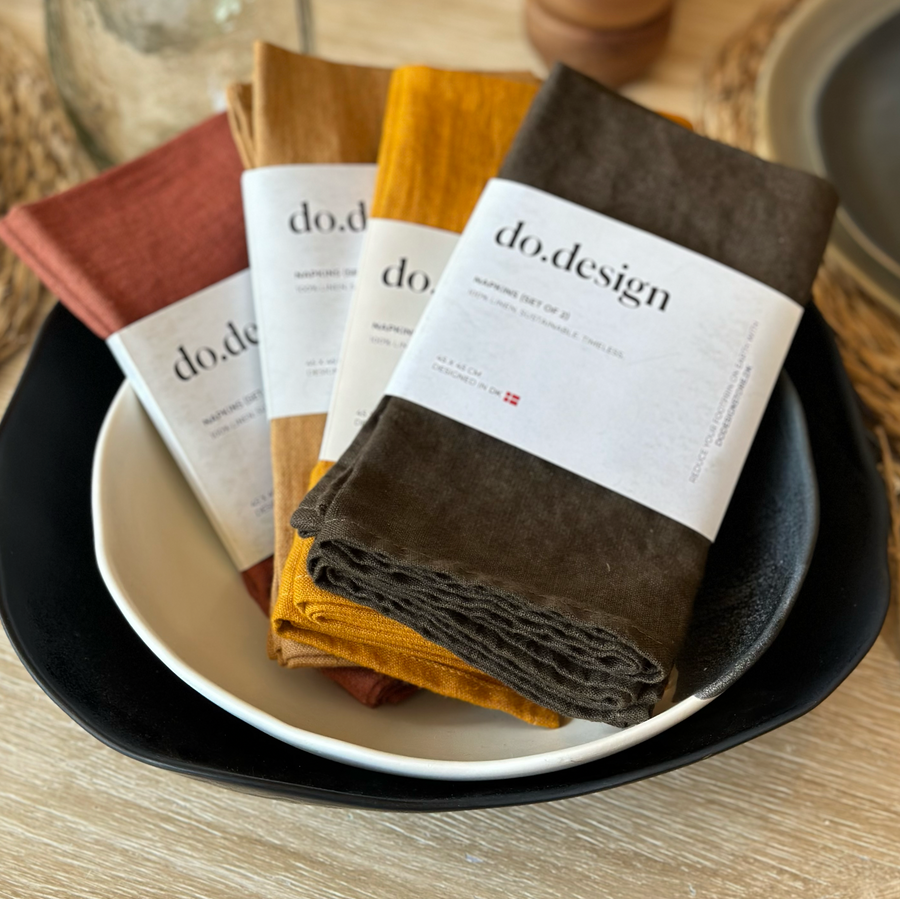 Linen Napkins Peachy Cinnamon / Set of 2