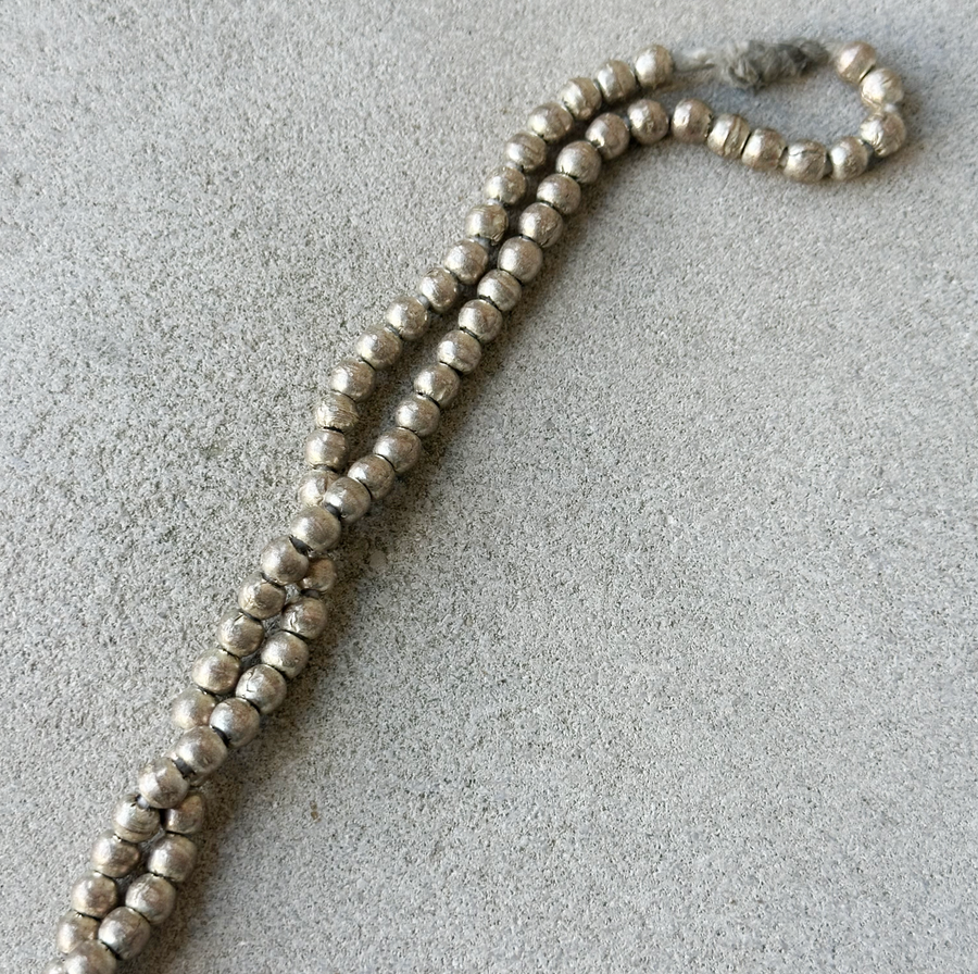 African Metal Bead Strand
