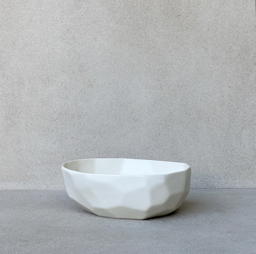 Bevel Bowl / Large Matte White