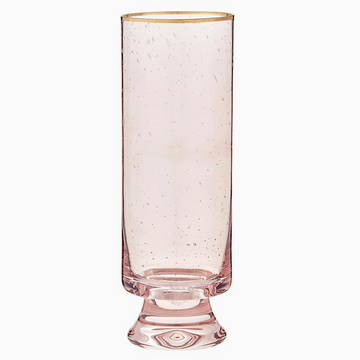 Gold Rimmed Blush Champagne Glass