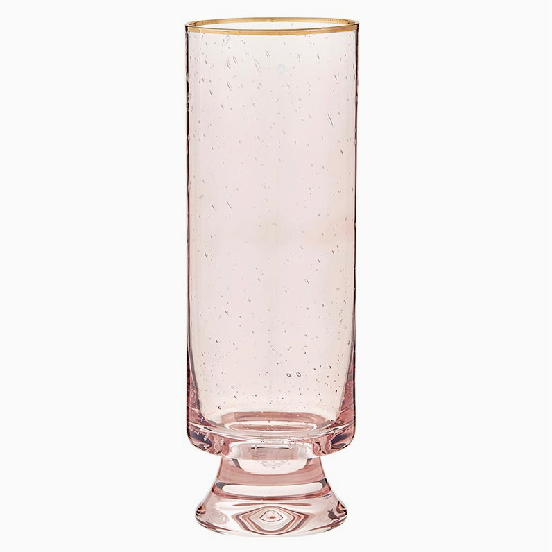 Gold Rimmed Blush Champagne Glass