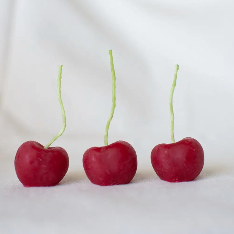 Beeswax Cherry Birthday Candles
