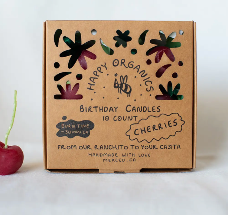 Beeswax Cherry Birthday Candles