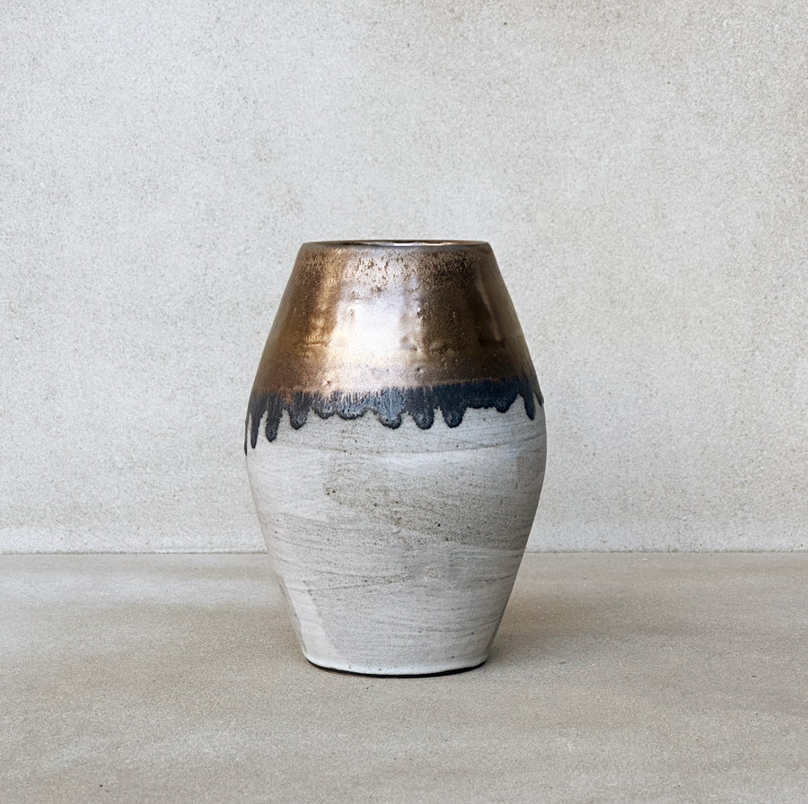 JWC Gold + Grey Short Vase