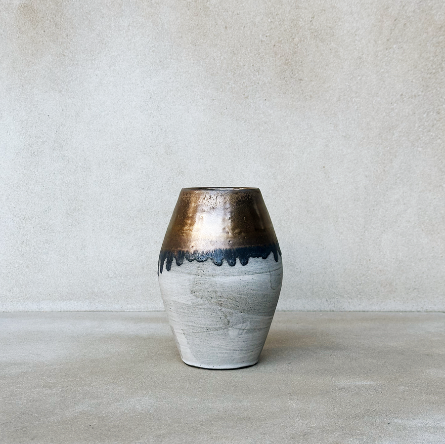 JWC Gold + Grey Short Vase