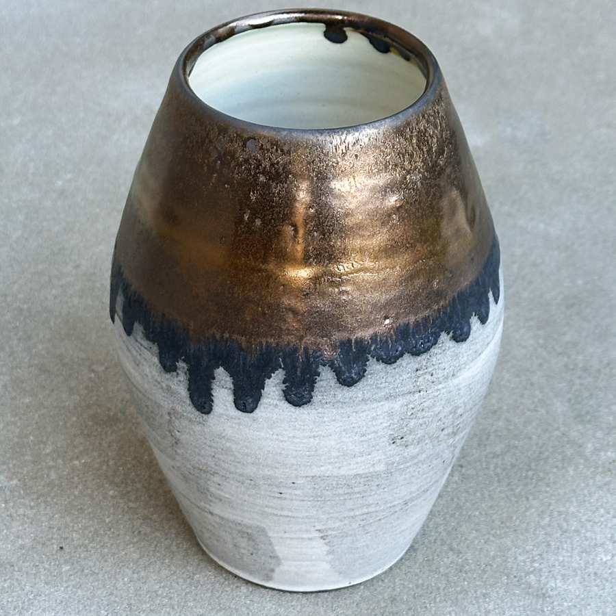 JWC Gold + Grey Short Vase