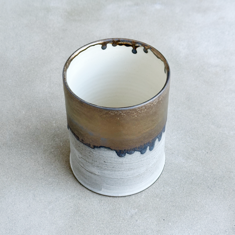 Grey + Gold Utensil Holder