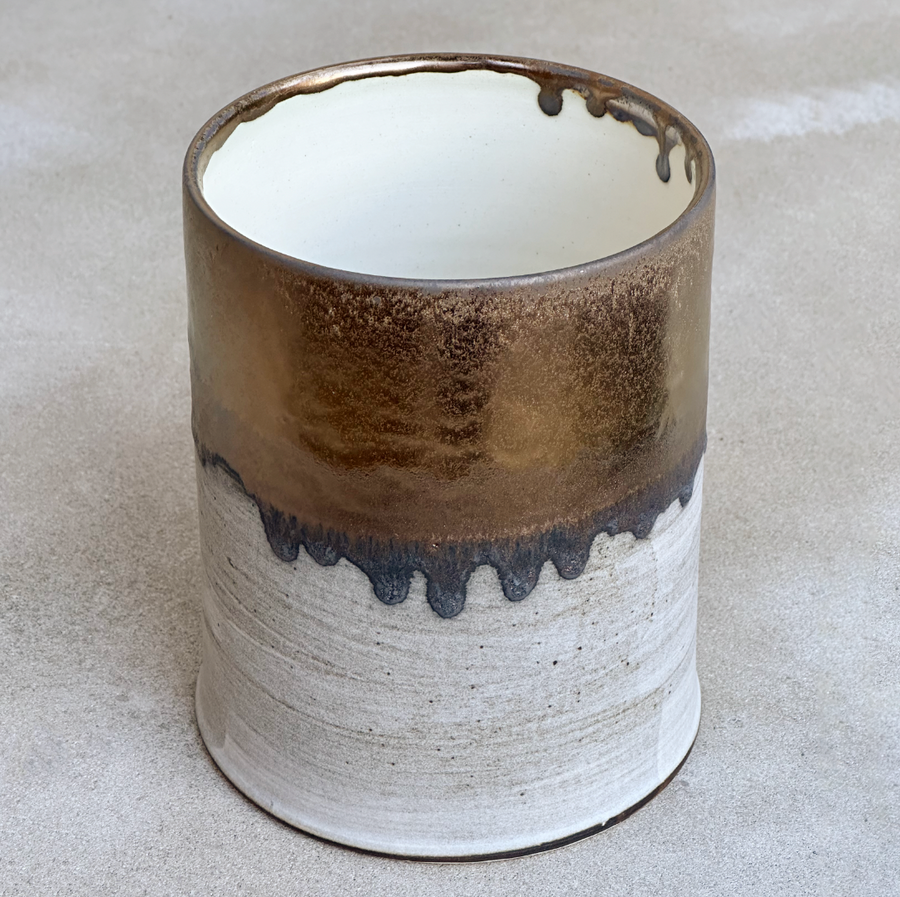 Grey + Gold Utensil Holder