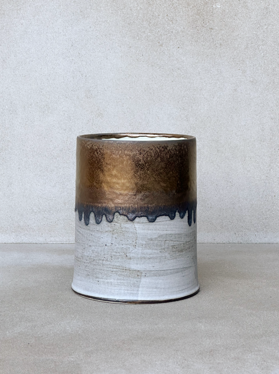 Grey + Gold Utensil Holder