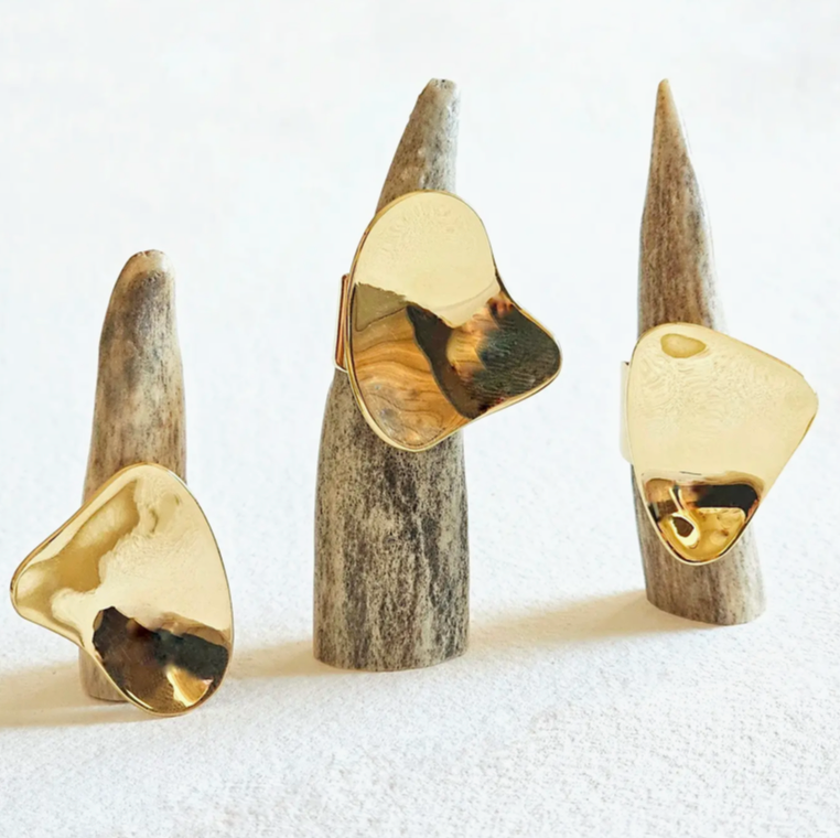 Pebble Convex Brass Ring