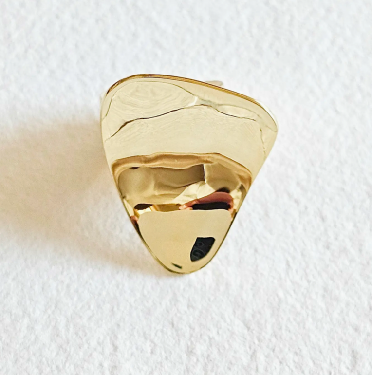 Pebble Convex Brass Ring