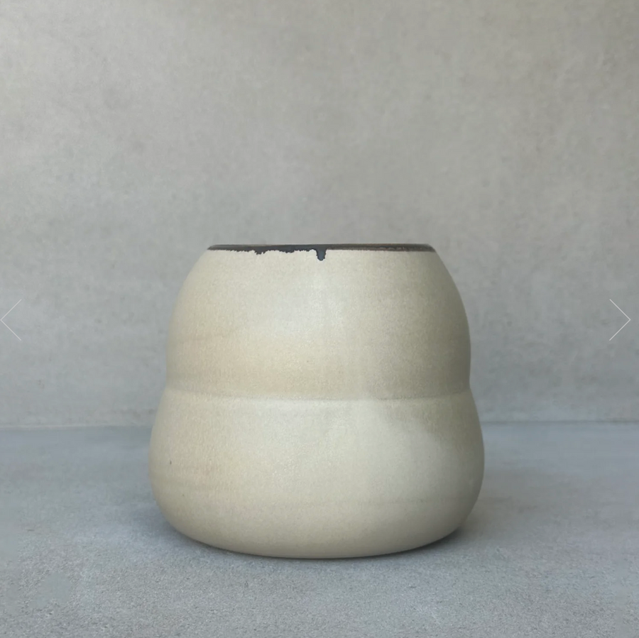 TQD Wide Porcelain Vase / Umber Drip