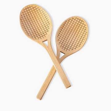 Beechwood Tennis Racket Salad Servers, Set of 2