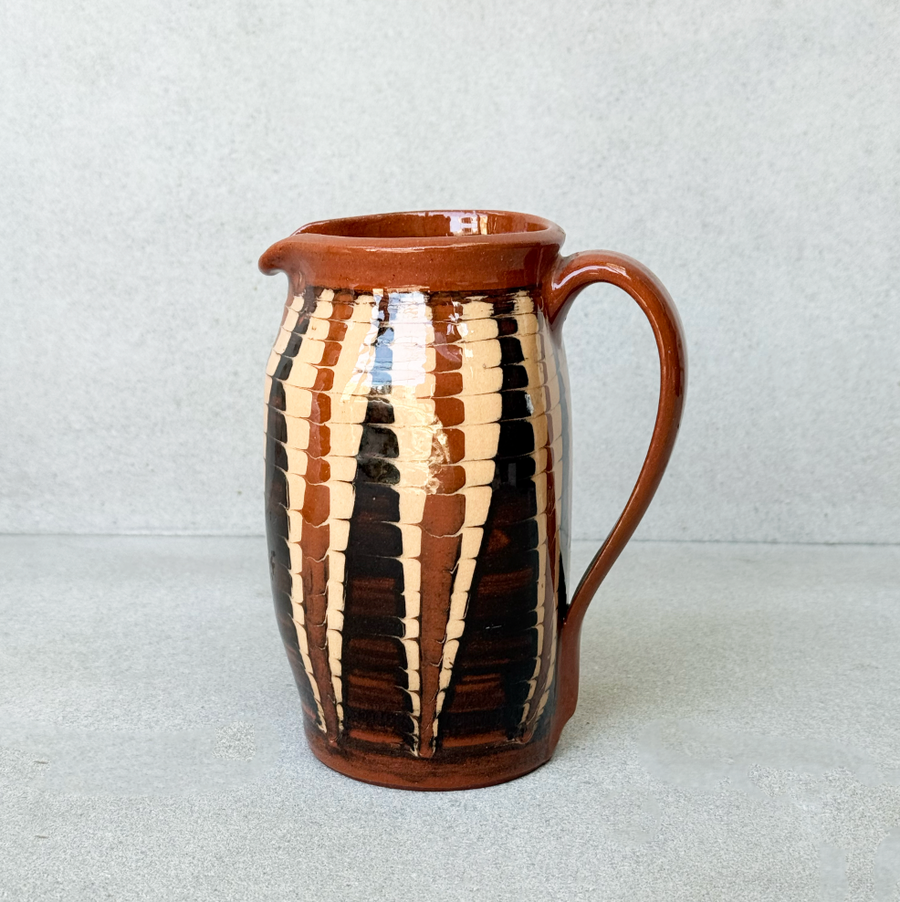 Vintage Redware Pitcher