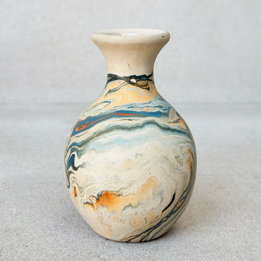 Vintage Nemadji Pottery Swirl Bud Vase