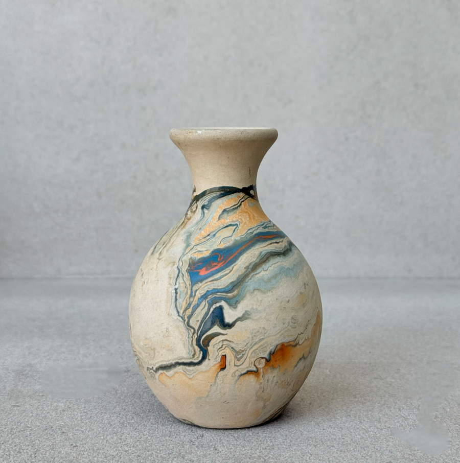 Vintage Nemadji Pottery Swirl Bud Vase