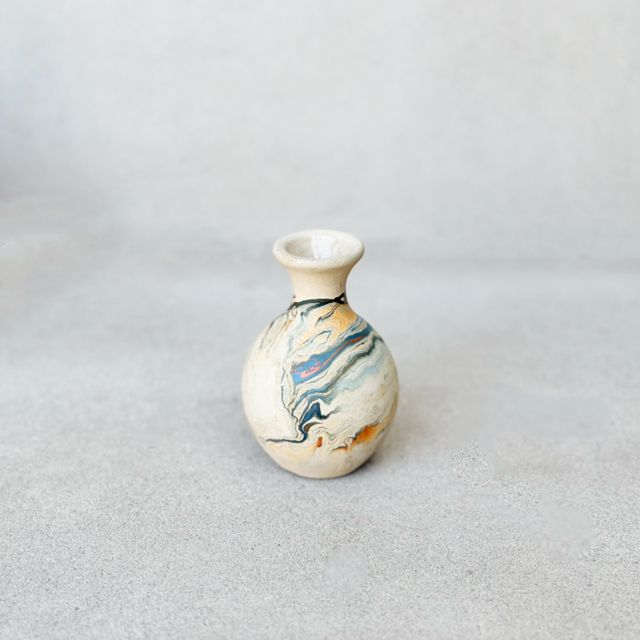 Vintage Nemadji Pottery Swirl Bud Vase