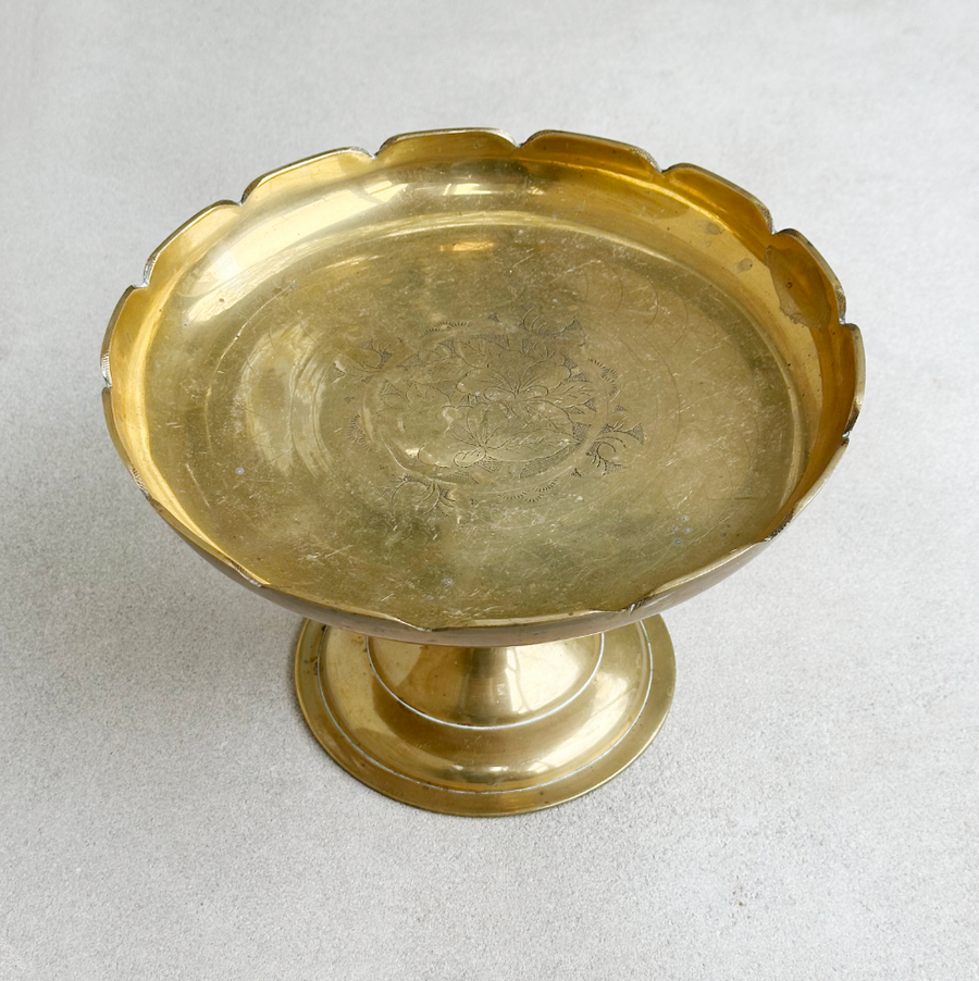 Vintage Brass Pedestal Tray