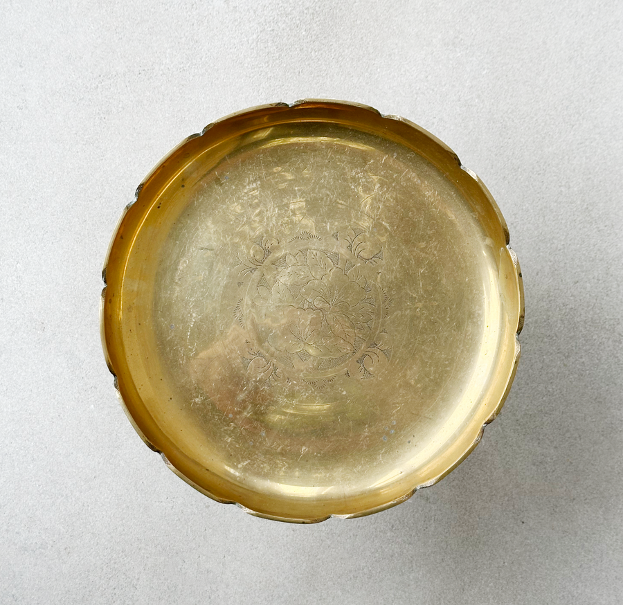 Vintage Brass Pedestal Tray