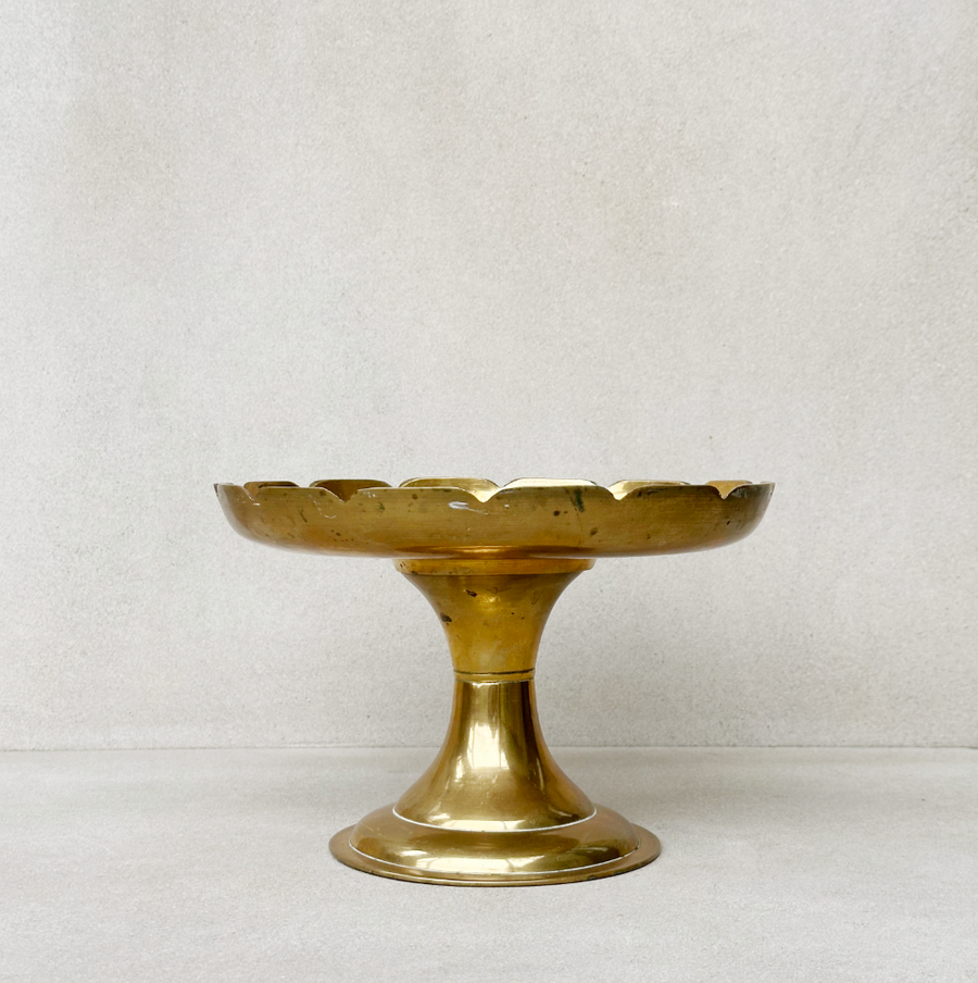 Vintage Brass Pedestal Tray