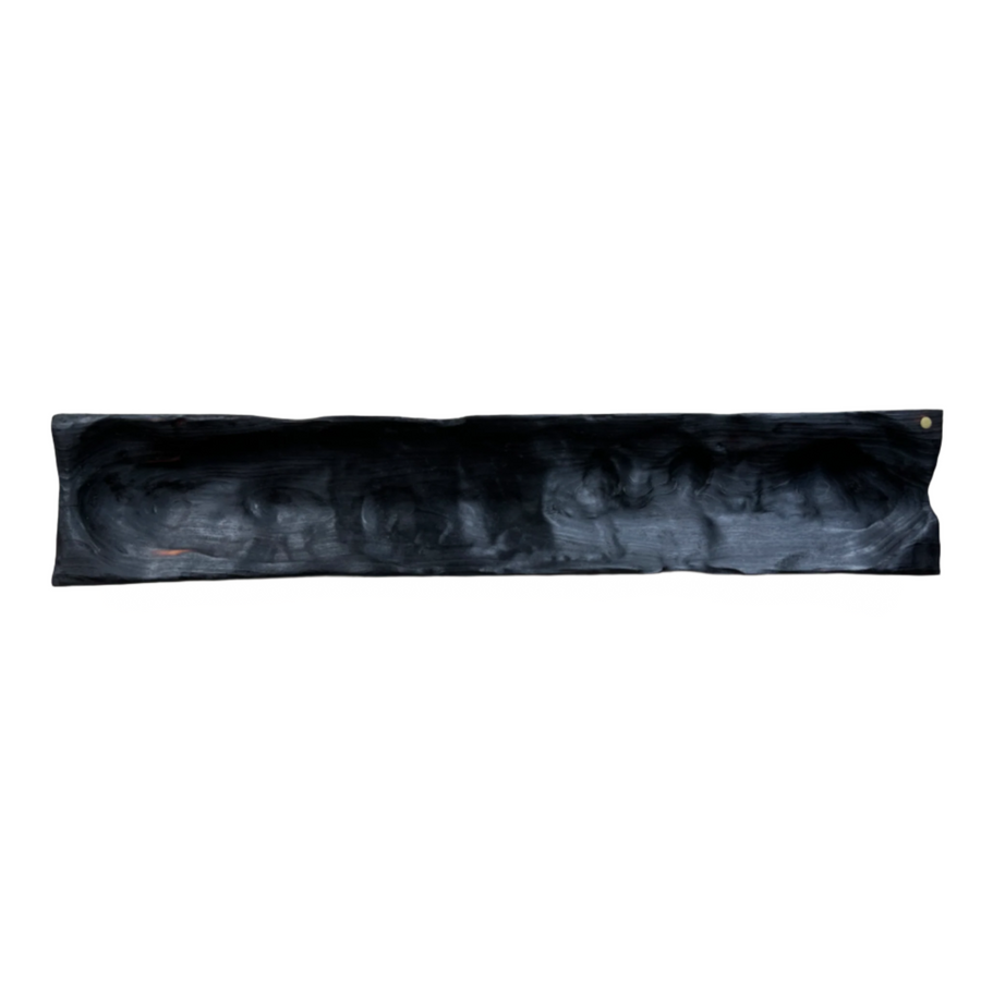CN Tulip Wood Long Tray w/ Brass Dot Detail