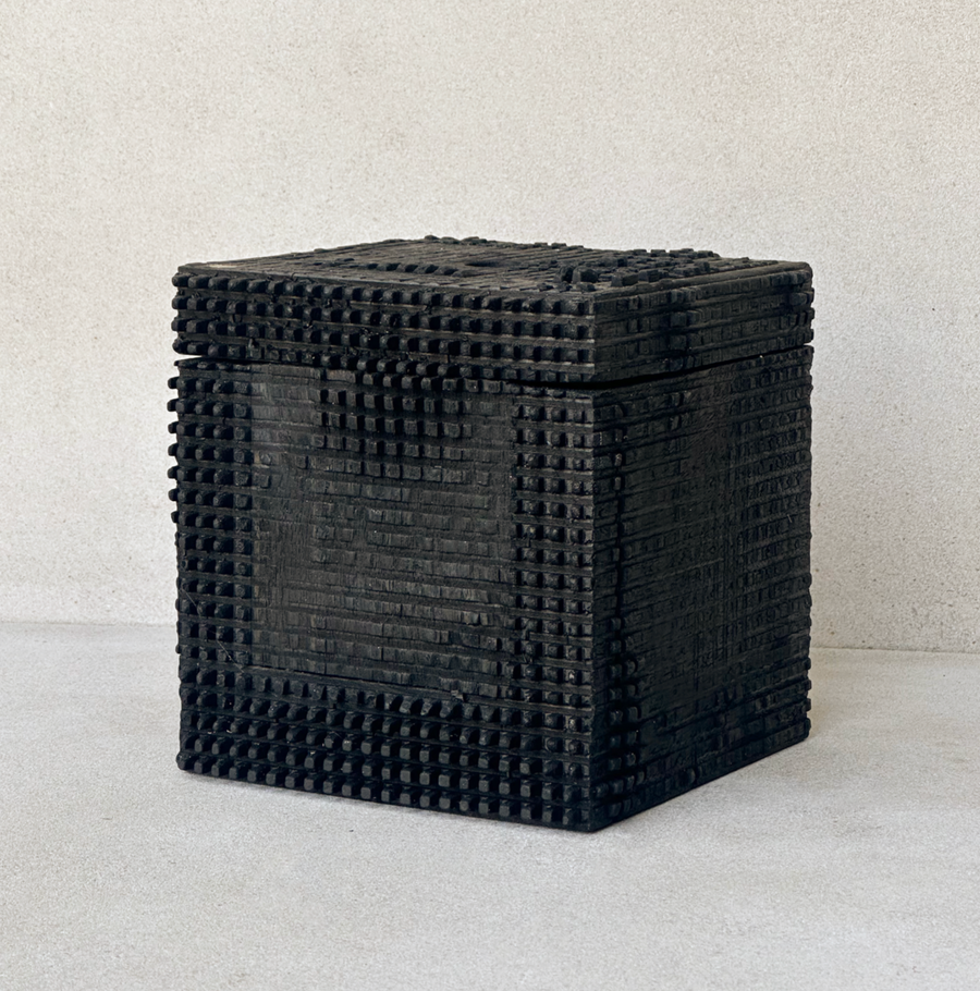 CN Squares Decorative Walnut Storage Box