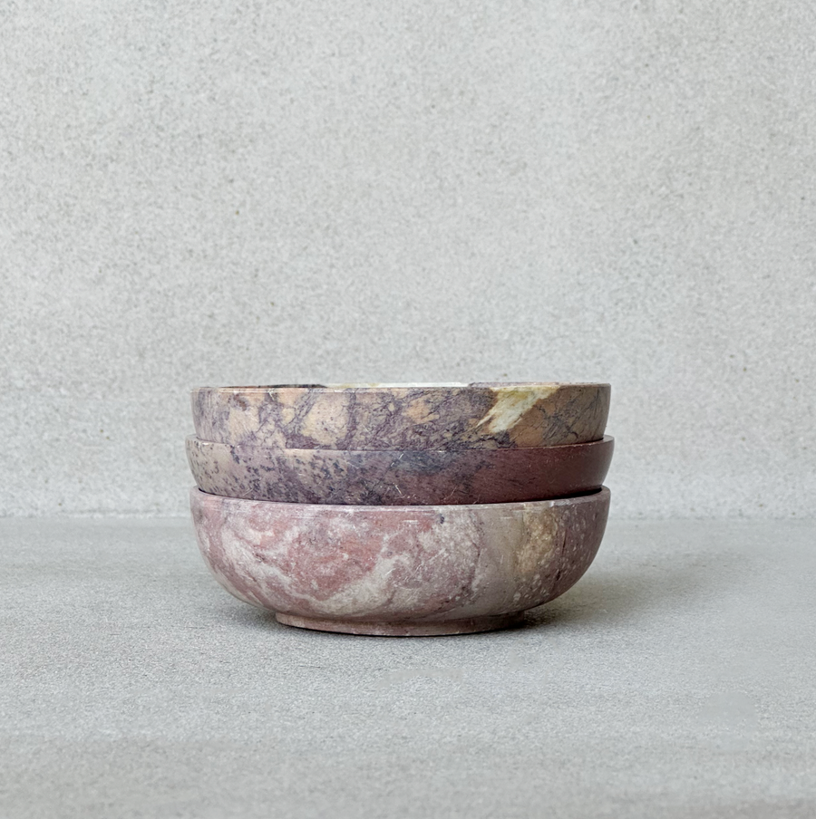 Vintage Marble Tidbit Bowl / rainforest