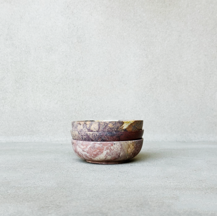 Vintage Marble Tidbit Bowl / rainforest
