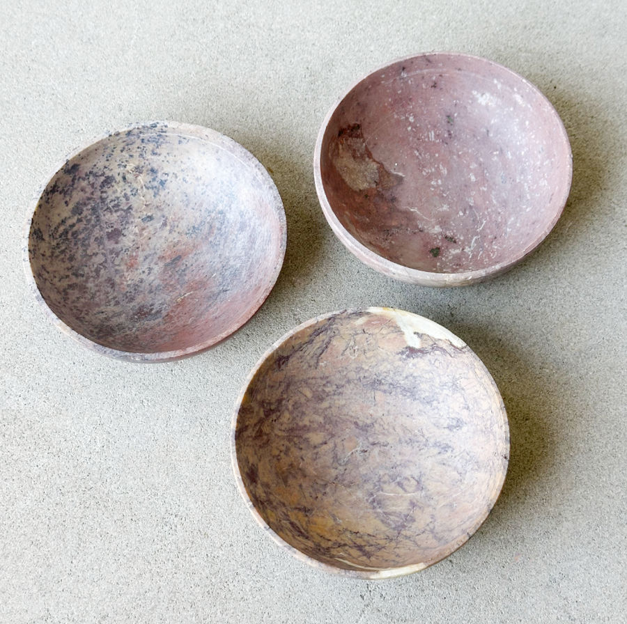 Vintage Marble Tidbit Bowl / rainforest