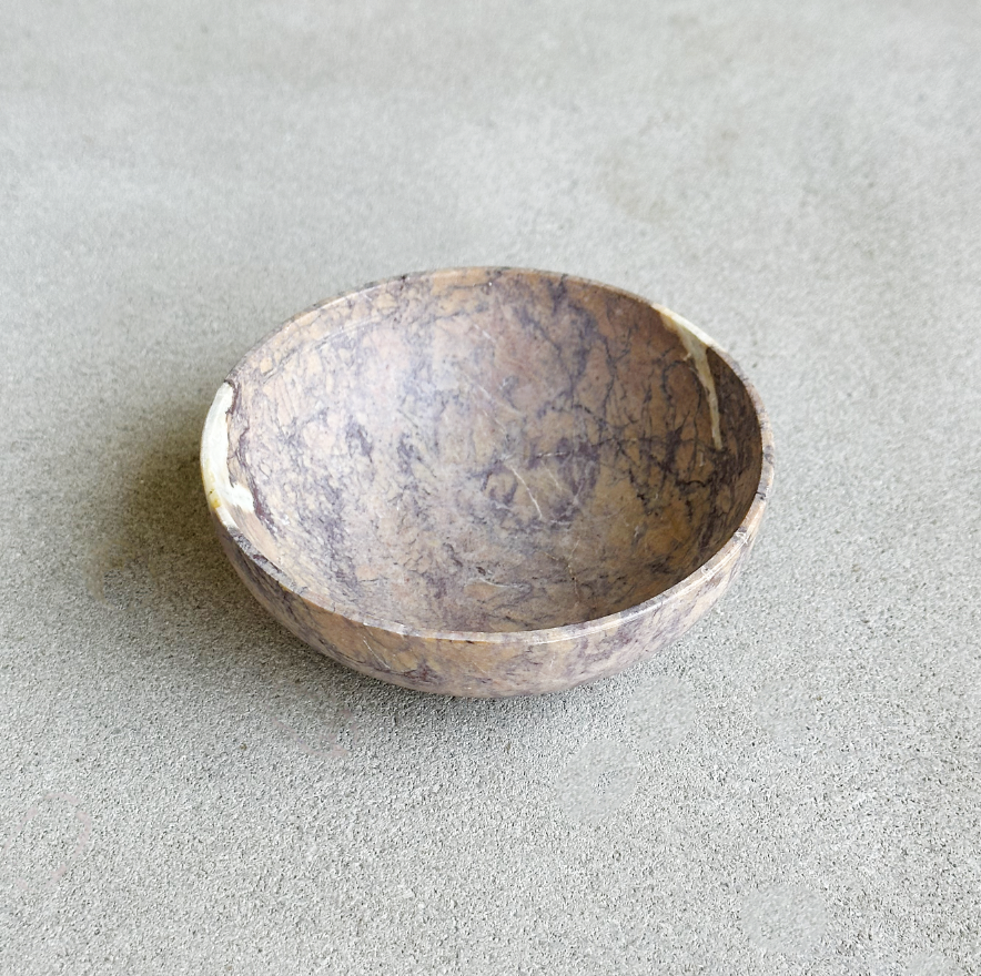 Vintage Marble Tidbit Bowl / rainforest