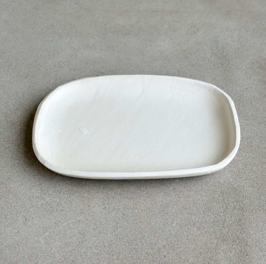 White Stoneware Tray / Medium