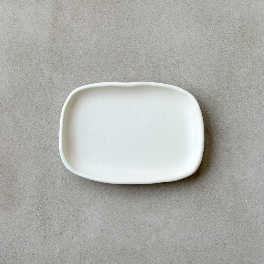 White Stoneware Tray / Medium