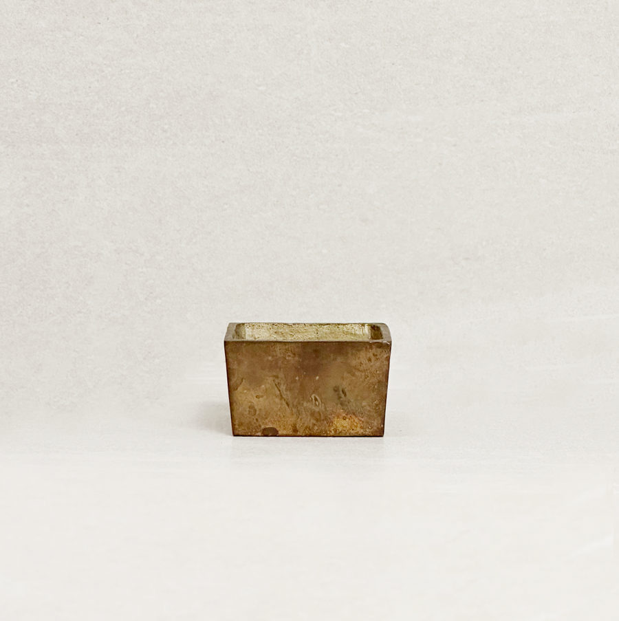 Vintage solid brass square vessel