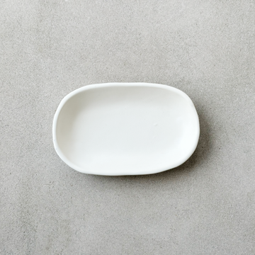 Matte Ivory Rounded Edge Stoneware Tray