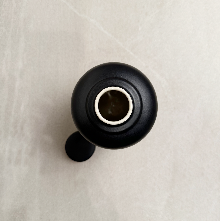 Black Ceramic Canister and Lid