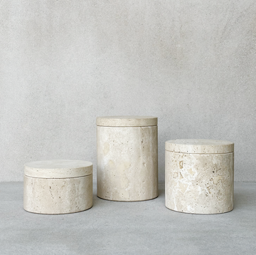 TRAVERTINE LIDDED CONTAINERS
