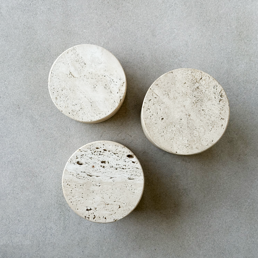 TRAVERTINE LIDDED CONTAINERS