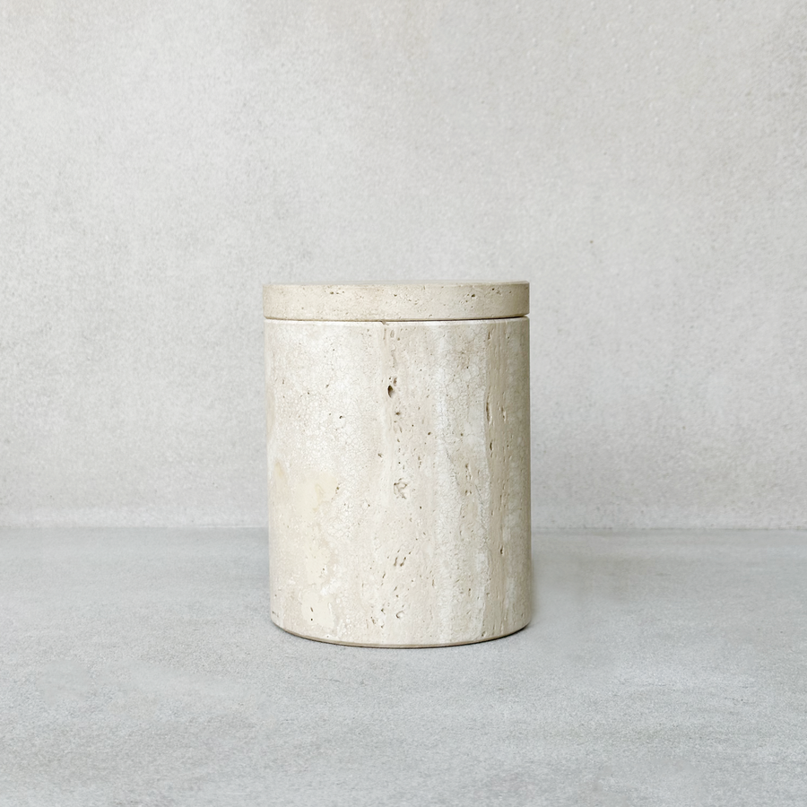 TRAVERTINE LIDDED CONTAINERS