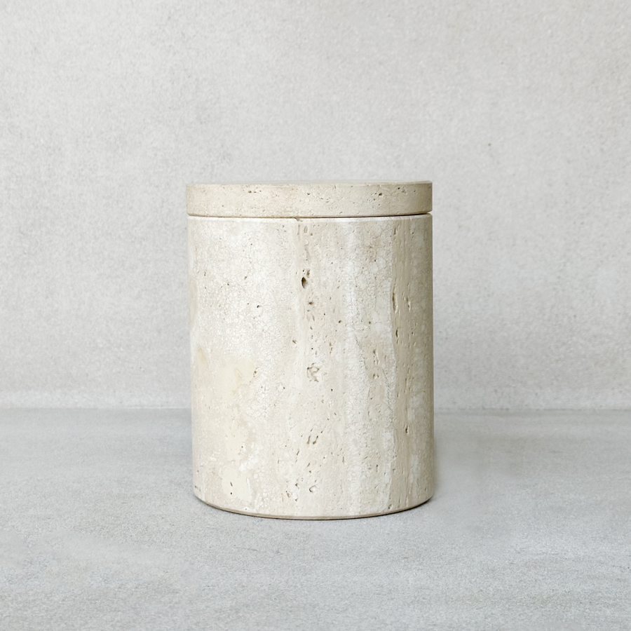 TRAVERTINE LIDDED CONTAINERS