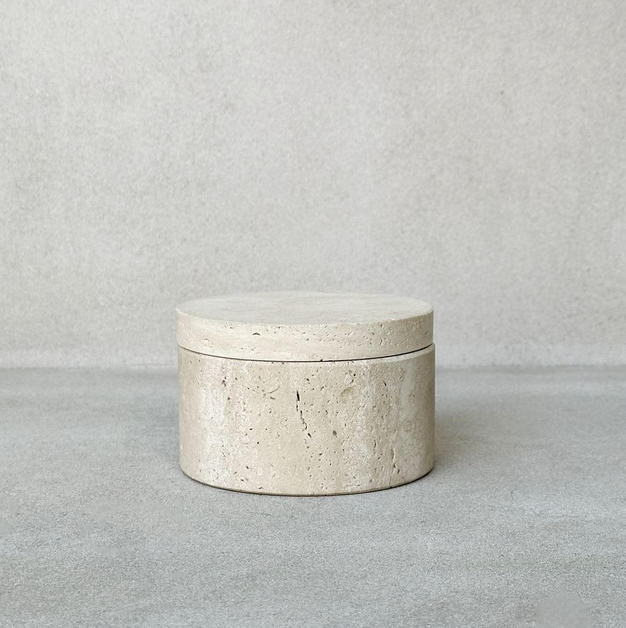TRAVERTINE LIDDED CONTAINERS