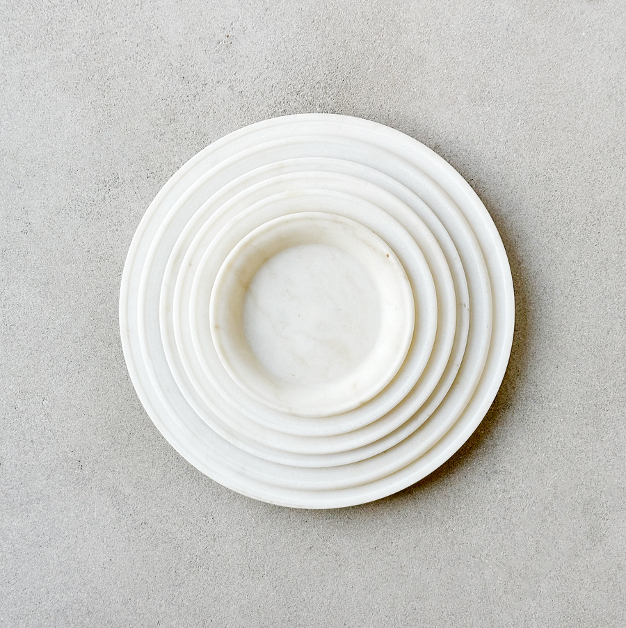 Vintage Marble Tray Stack  / Set 6