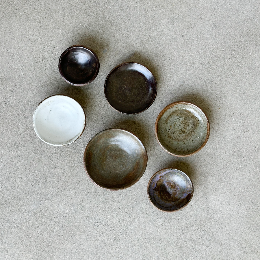 Mini Stoneware Black Shallow Bowl