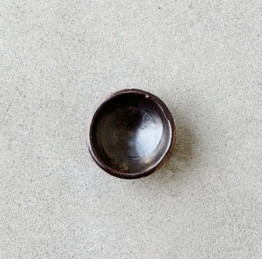Mini Stoneware Black Shallow Bowl