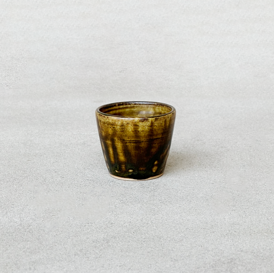 Glazed Stoneware Burnished Amber Cup