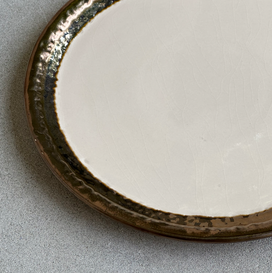 Cream Reactive Glaze Platter