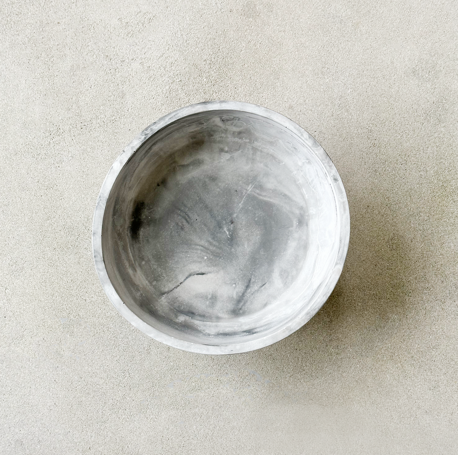 Marbled Concrete Pedestal Bowl