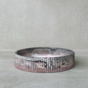 Marbled Canyon Concrete Ridged Bowl
