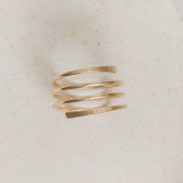 Quad Coiled Hammered Band Ring
