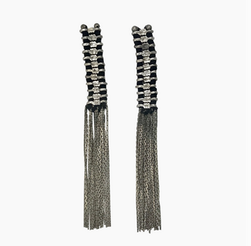 Silver Temple Tassel Earrings